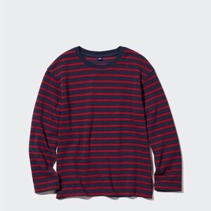 New Uniqlo kids Soft Brushed Striped Crew Neck t size 11-12